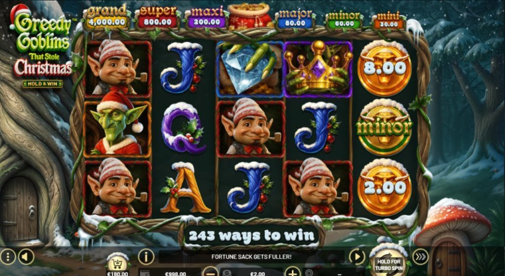 Greedy Goblins That Stole Christmas online slot gameplay at BetUS.