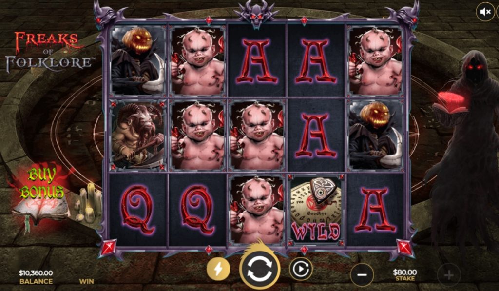 Freaks of Folklore online slot gameplay.