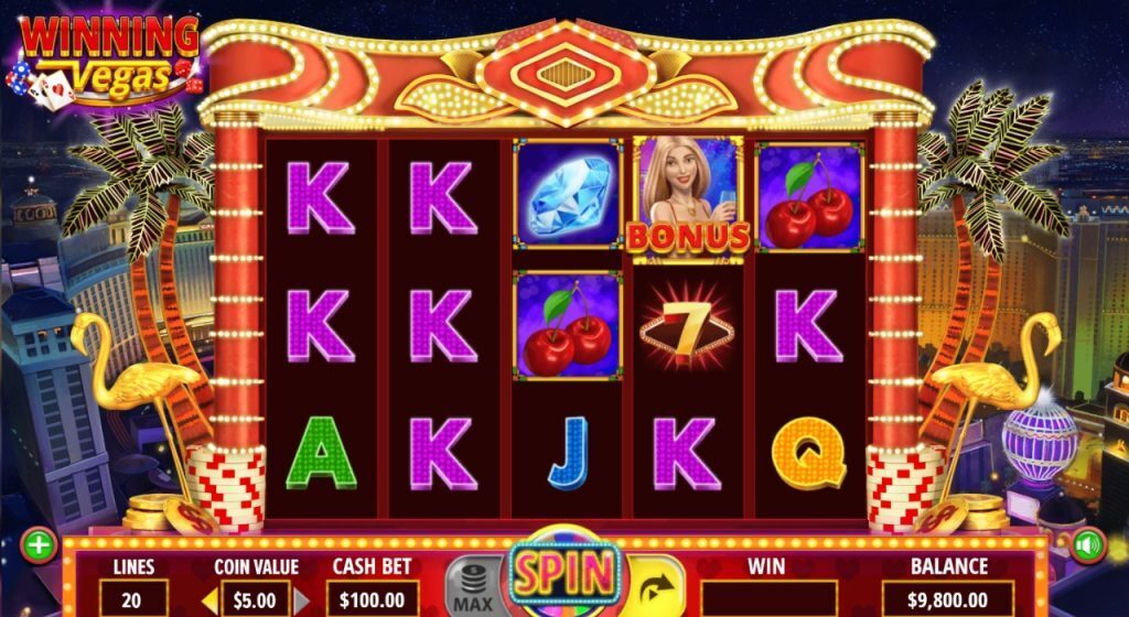 Winning Vegas online slot gameplay.