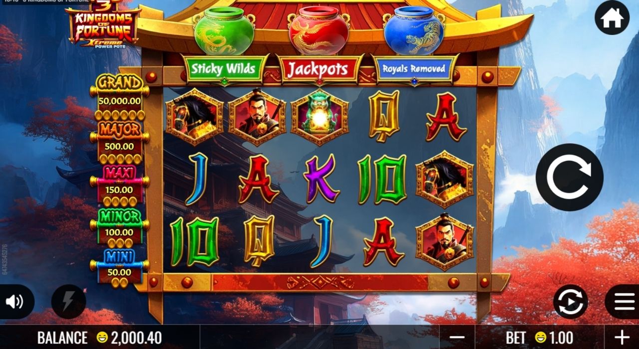 3 Kingdoms of Fortune online slot gameplay.