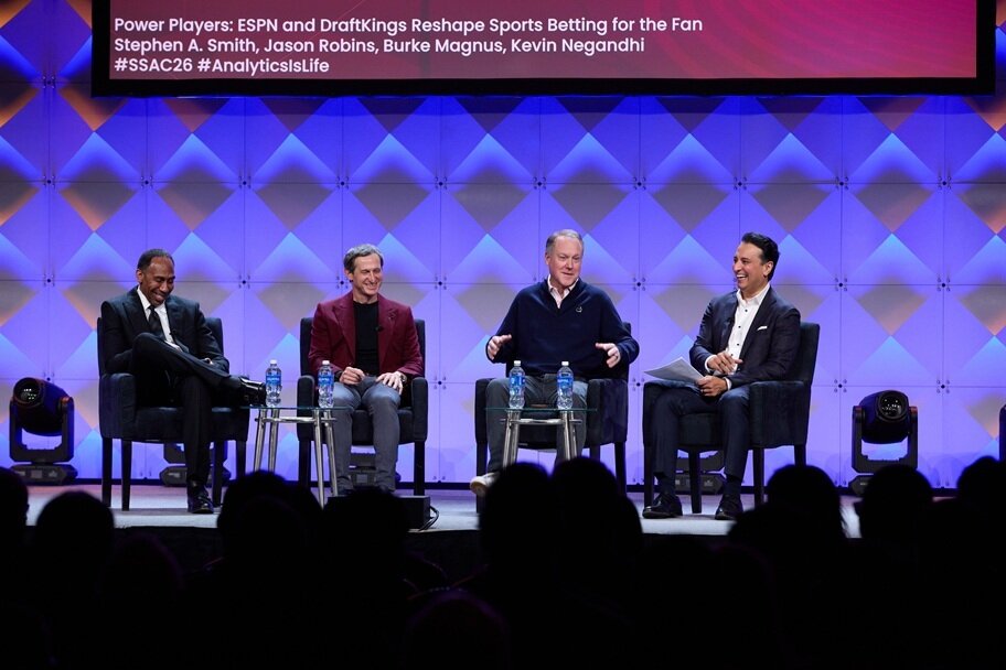 Jason Robins on a panel at the Sloan conference.